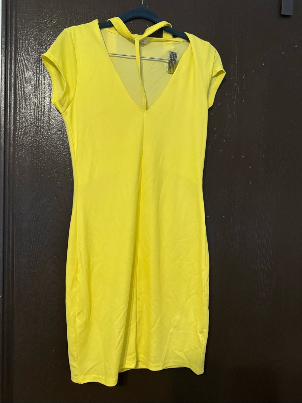 River Island Yellow Mini dress with a choker neckline